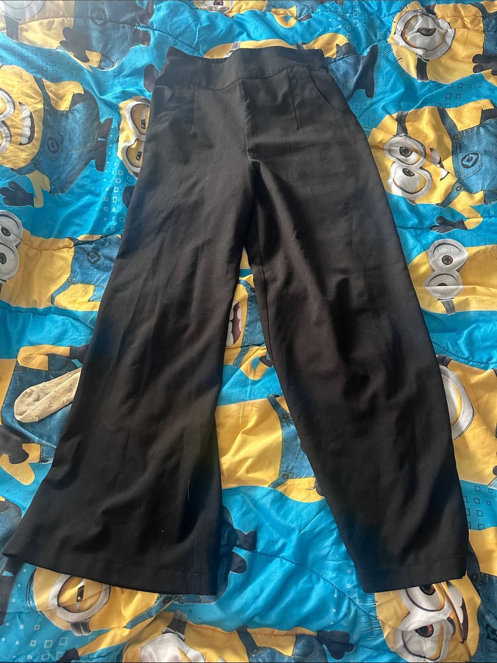 Black Wide-Leg Dress Pants